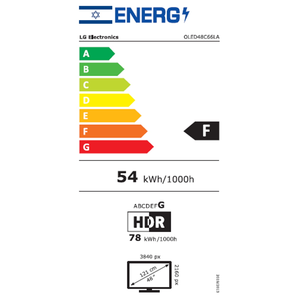 תווית אנרגיה - oled48c66la lg