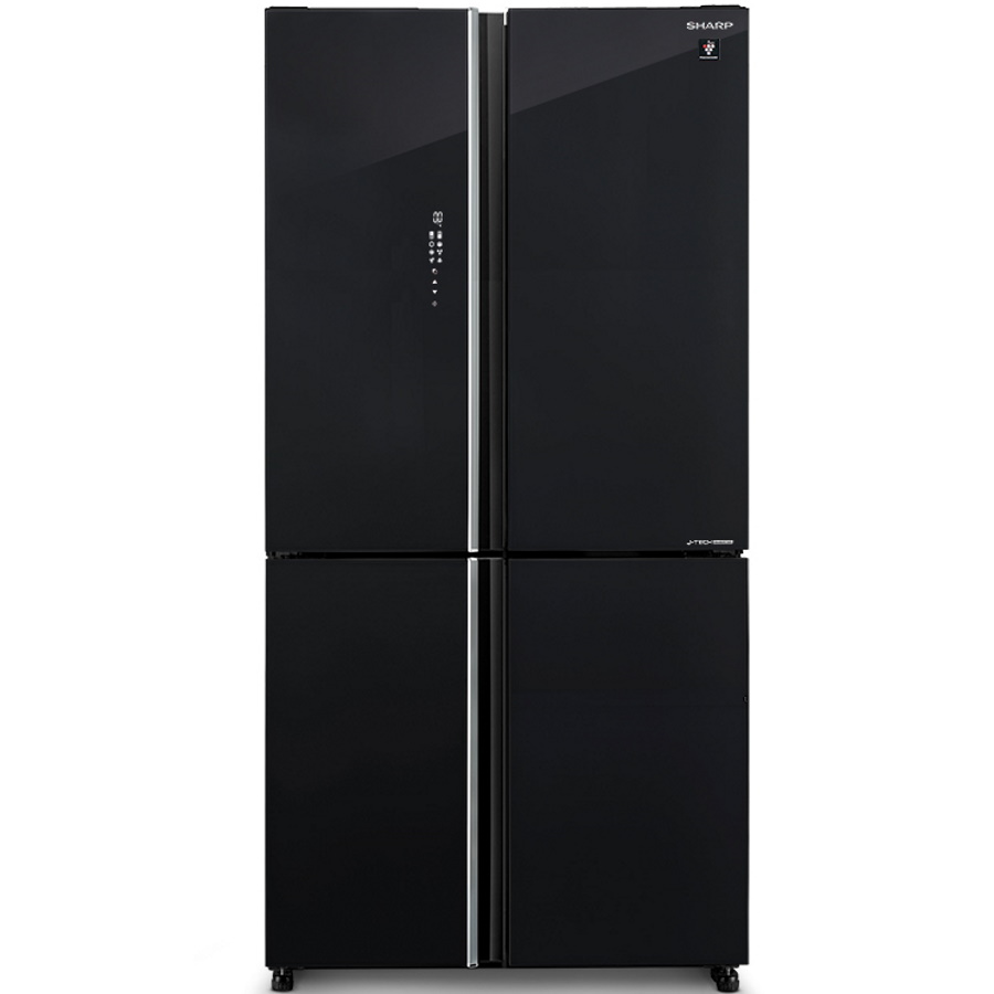 מקרר 4 דלתות - 572 ליטר Sharp &lrm;SJ-FFSR89-BK זכוכית שחורה