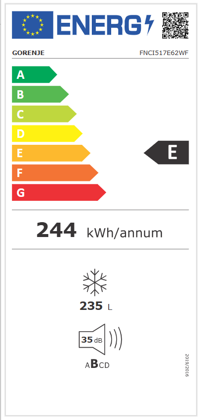 תווית אנרגיה - fnci517e62wf gorenje