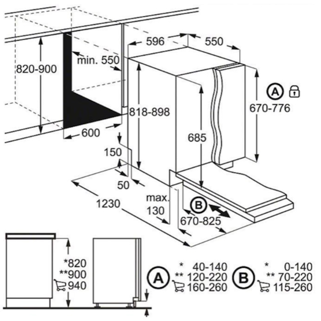 מדיח כלים אינטגרלי מלא aeg