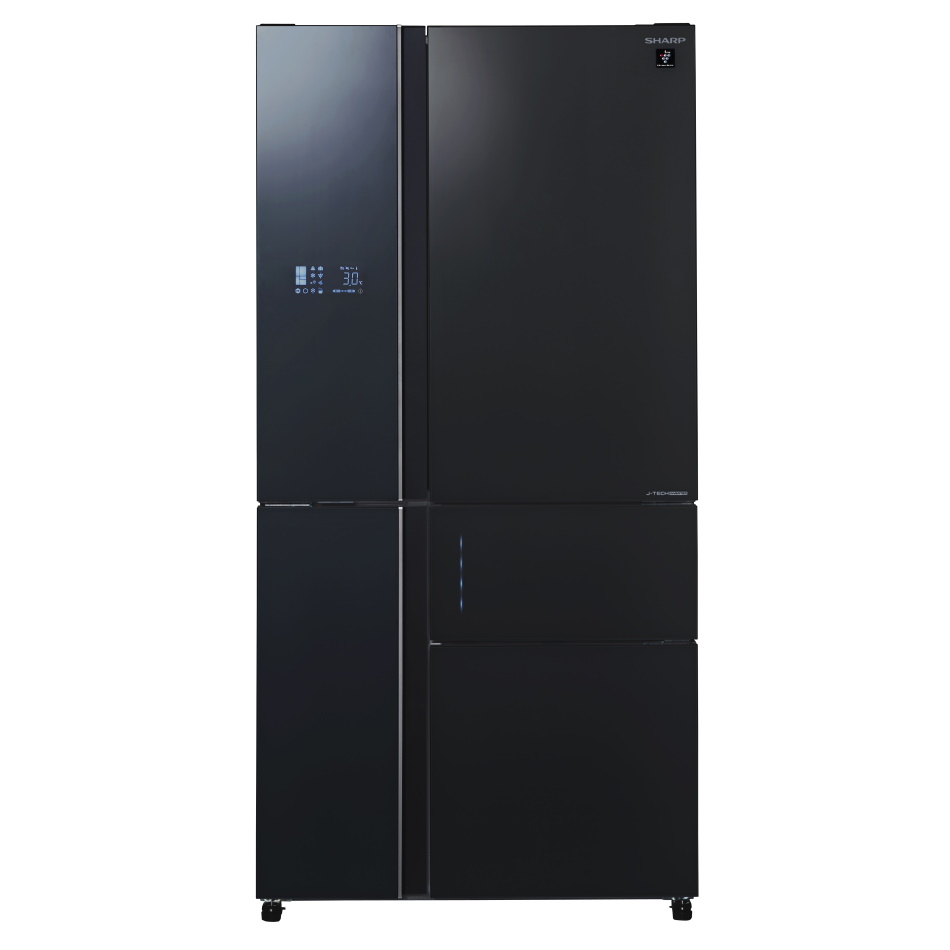 מקרר 5 דלתות - 668 ליטר Sharp &lrm;SJ-FSR920-BK זכוכית שחורה