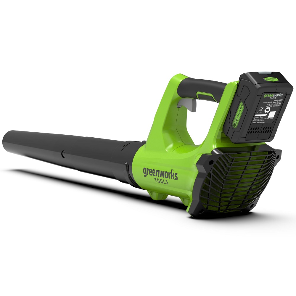 מפוח עלים חשמלי 24v כולל סוללה 2ah ומטען מהיר greenworks