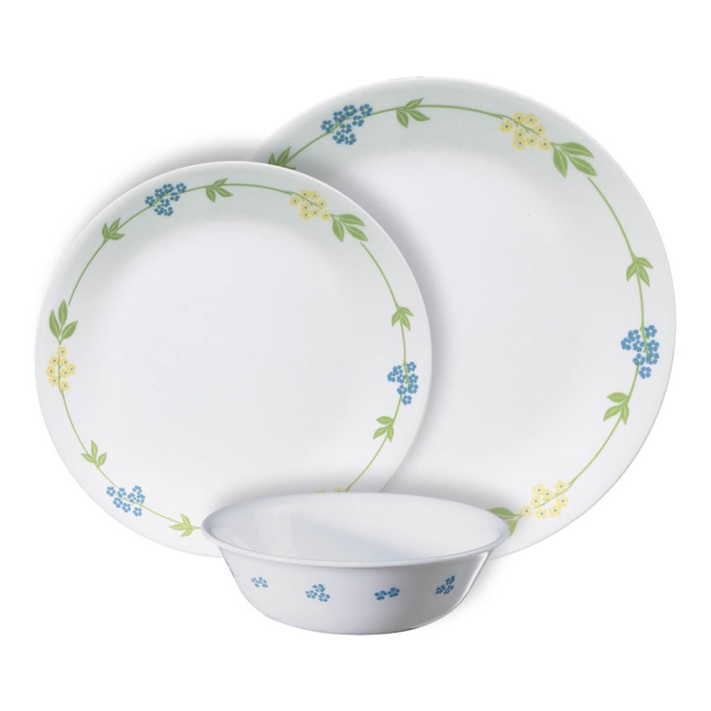 סרטון - סט צלחות 36 חלקים ל-12 סועדים corning by corelle  קורנינג מבית קורל  secret garden z04736