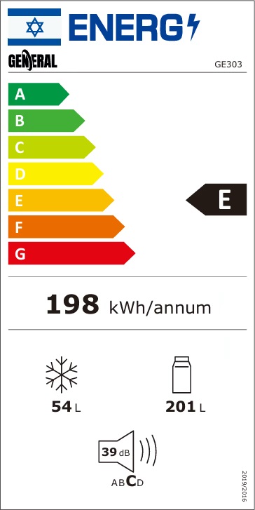 תווית אנרגיה - ge303ix - נירוסטה general