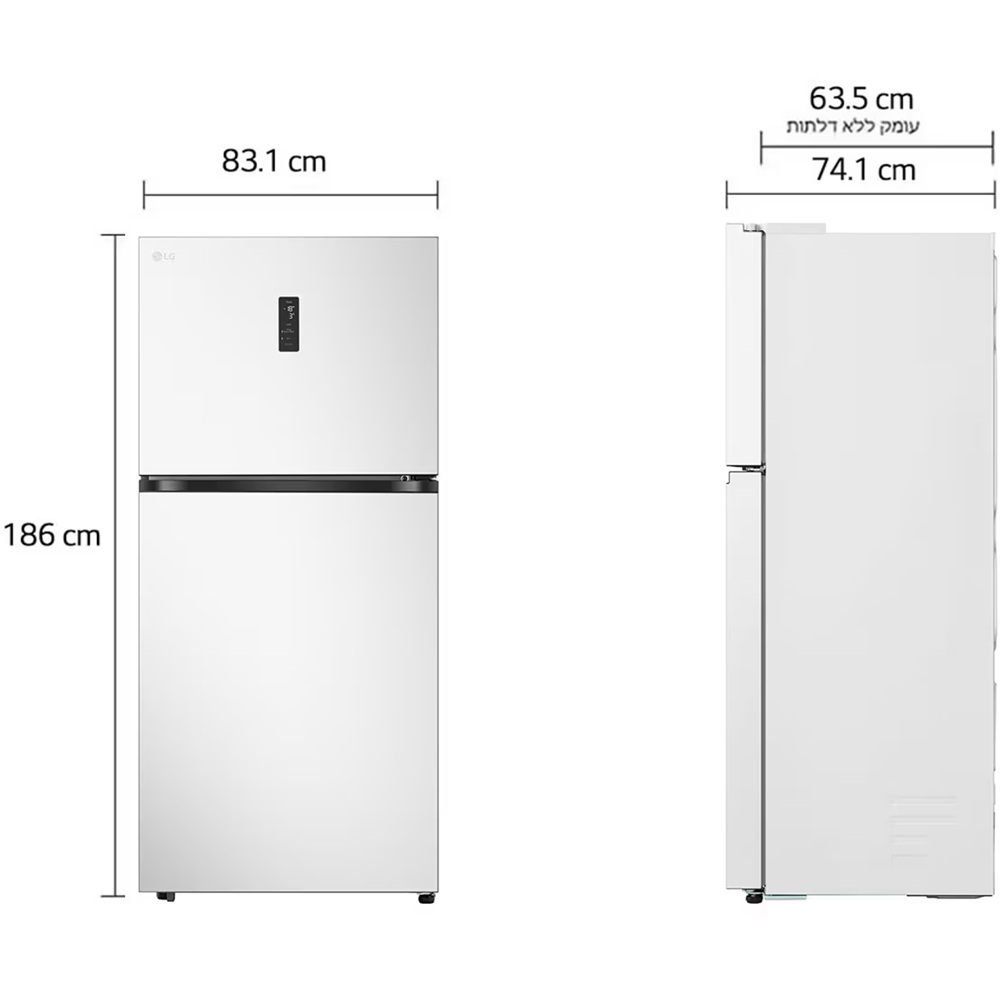 מקרר מקפיא עליון - 612 ליטר lg