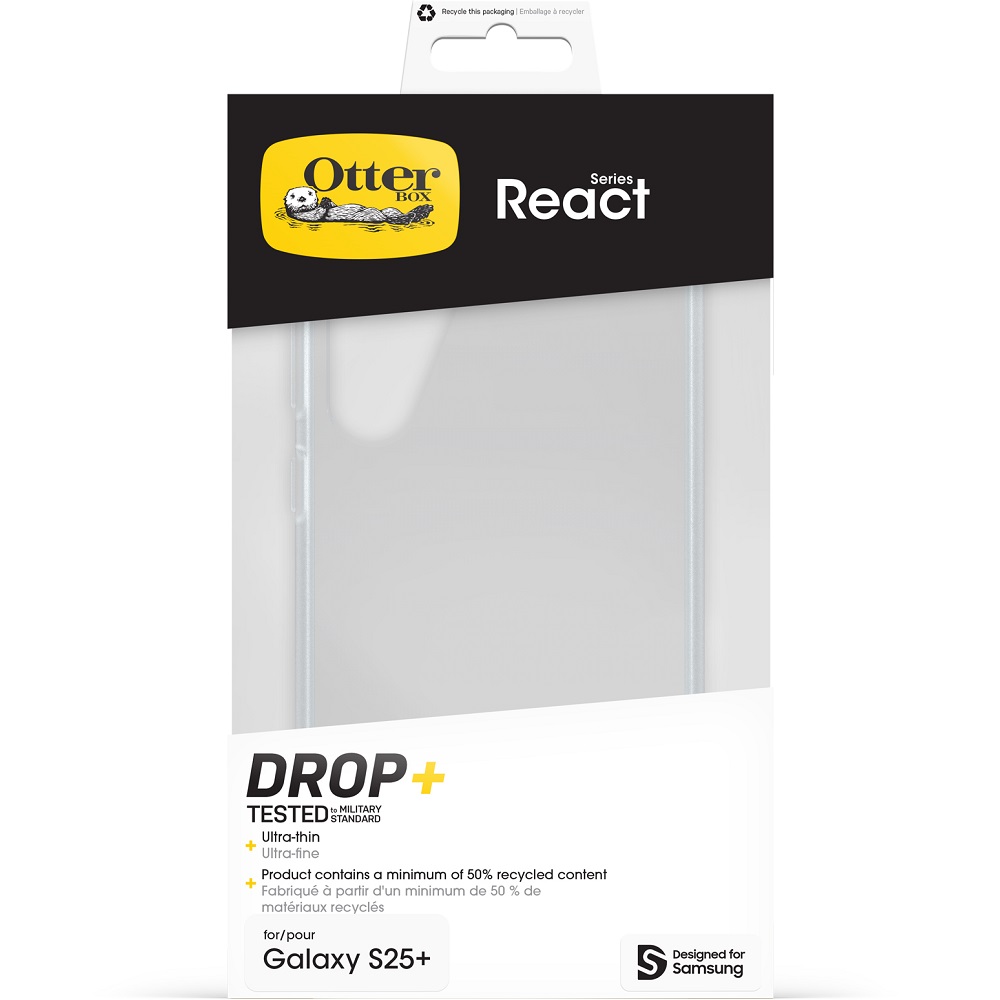 כיסוי אחורי לסמארטפון OtterBox &lrm;Galaxy S25 Plus - React שקוף