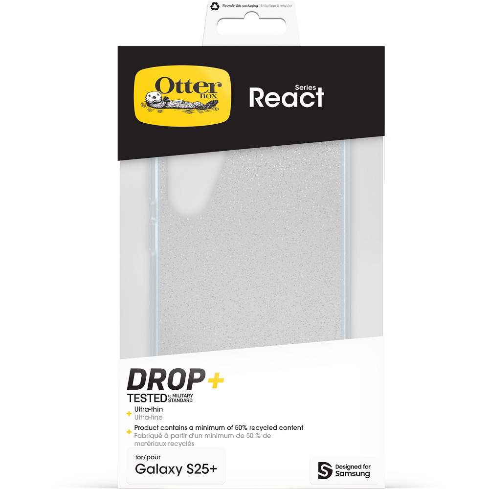 כיסוי אחורי שקוף מנצנץ OtterBox &lrm;Galaxy S25 Plus - React Stardust