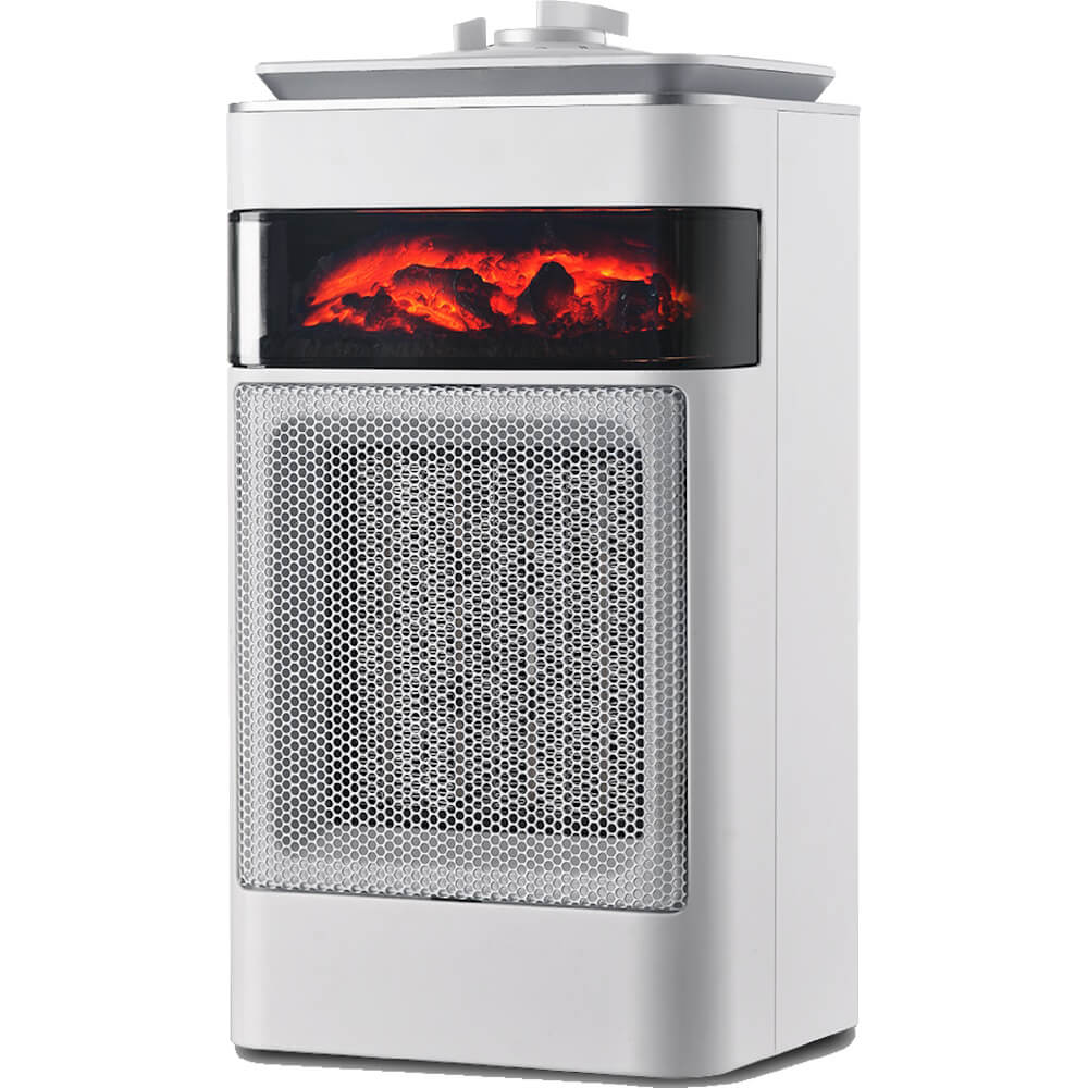 מפזר חום מגדל קרמי 1500W כולל אפקט להבה ‏Homex &lrm;Heatron לבן