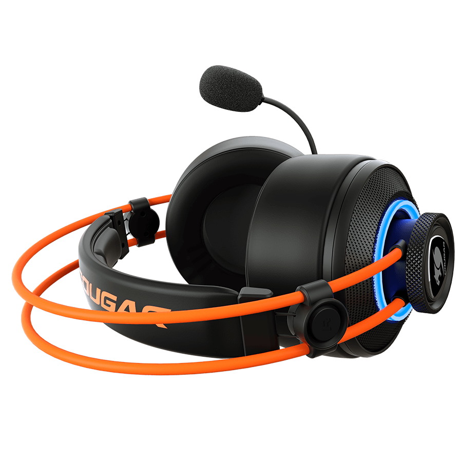 תמונה של אוזניות גיימינג כולל תאורת rgb וסראונד וירטואלי cougar