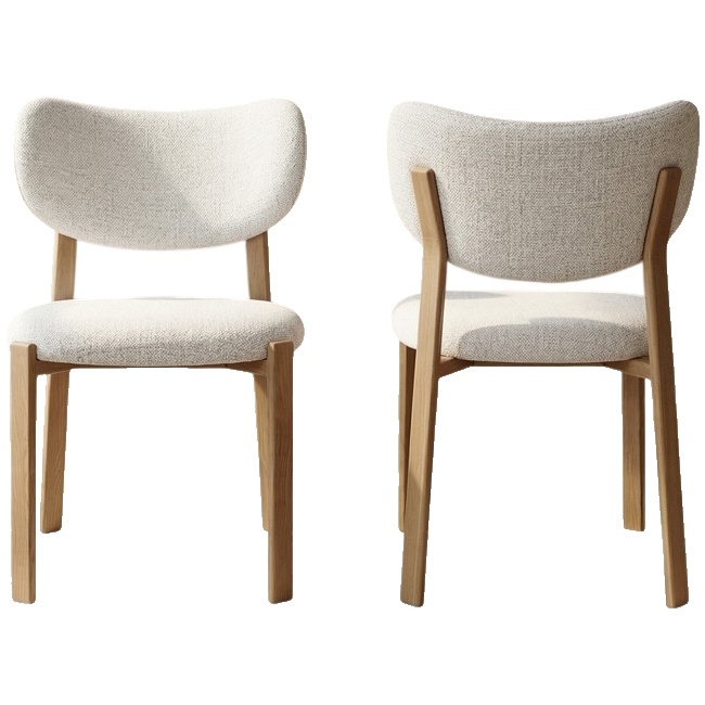 זוג כיסאות מעוצבים לפינת אוכל Home Decor &lrm;אלכס - אלון/שמנת