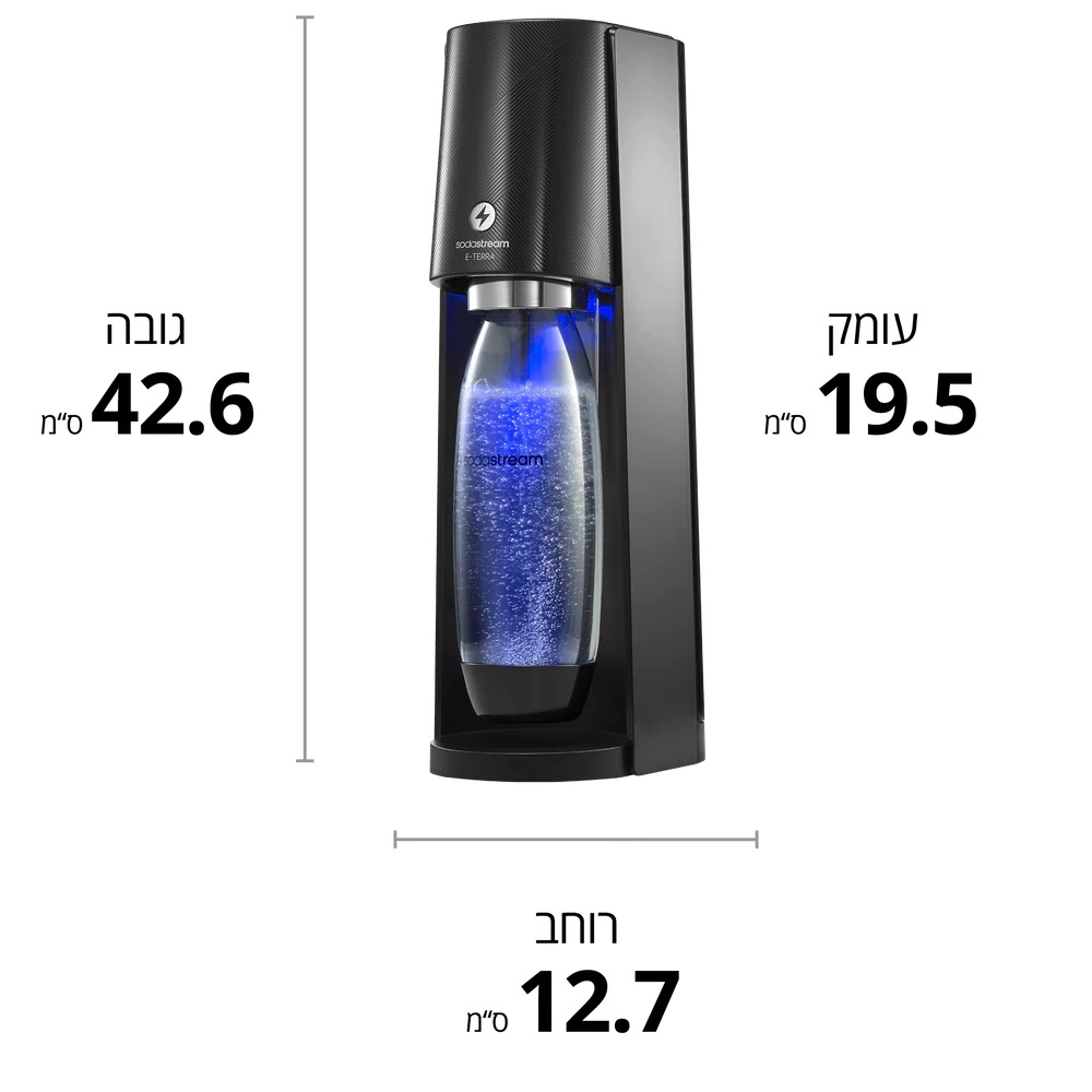 מכשיר ביתי חשמלי להכנת סודה ומשקאות מוגזים - כולל מיכל גז sodastream