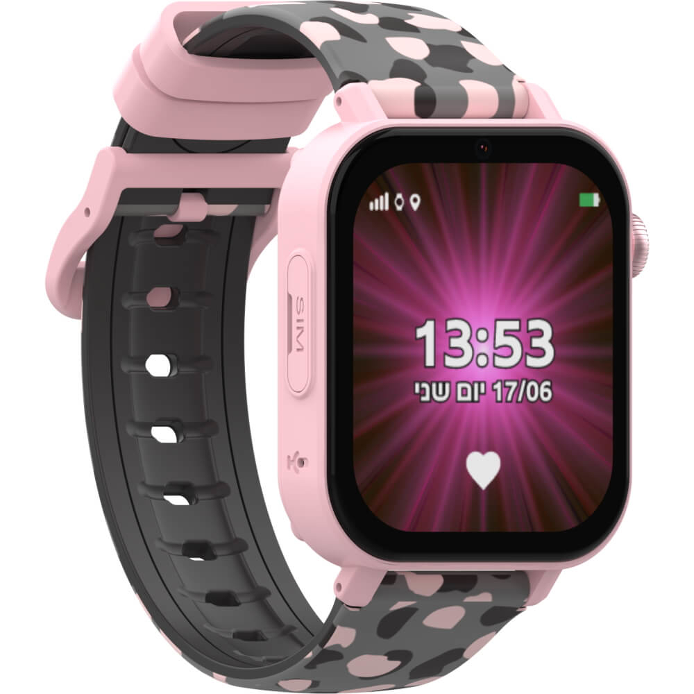 שעון חכם לילדים כולל סים מובנה Kidiwatch &lrm;Connect ורוד