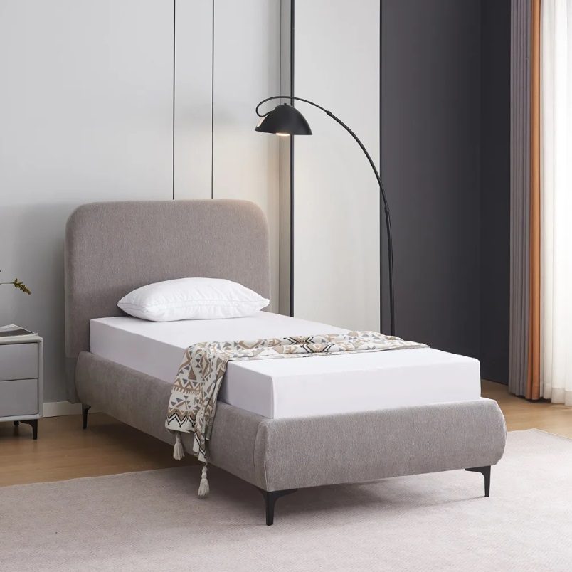 מיטת יחיד מעוצבת ומרופדת Home Decor 90/190 &lrm;קורין 90 - אפור