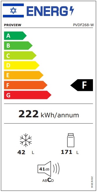 תווית אנרגיה - pvdf268-w proview