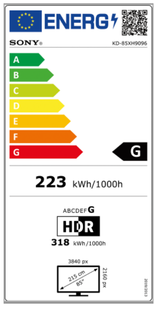 תווית אנרגיה - kd-85xh9096baep sony