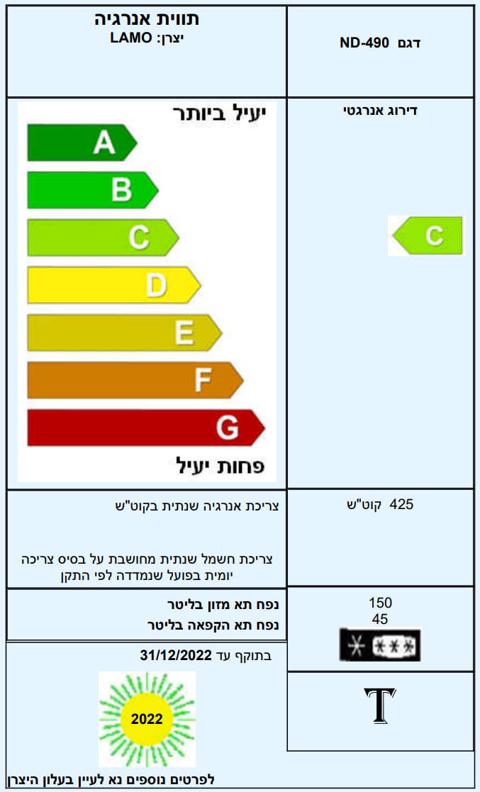 תווית אנרגיה - nd-490 אדום normande