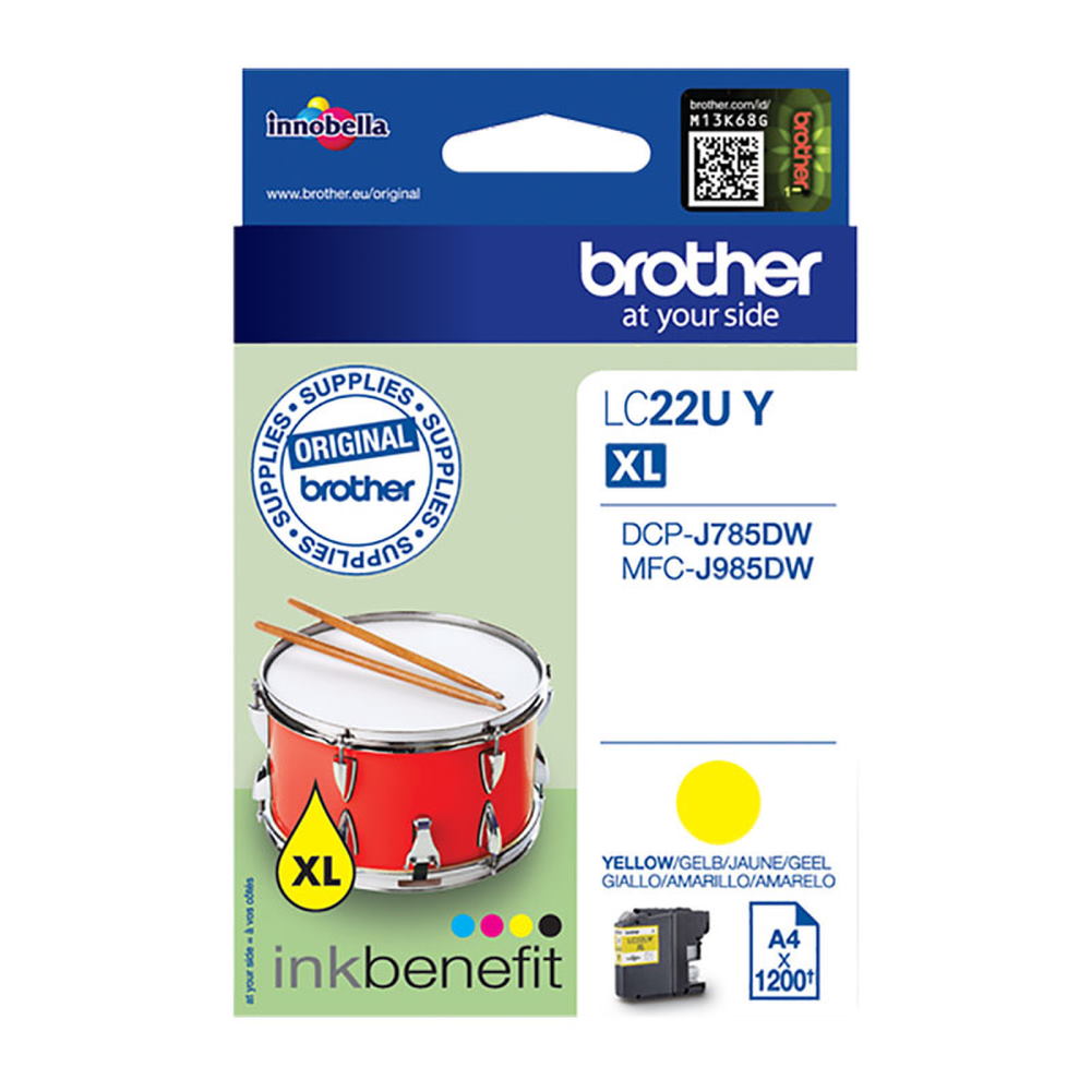 ראש דיו צהוב מקורי Brother &lrm;LC22UY XL