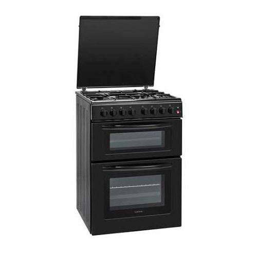 תנור אפייה דו תאי משולב כיריים גז - 4 להבות Lenco &lrm;LDOV60BL