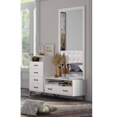 קומודה יפנית 5 מגירות כולל שידה ומראה InStyle &lrm;Leny Dresser
