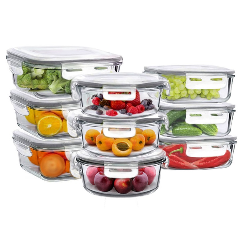 סט 9 קופסאות זכוכית לאחסון מזון la kitchenette
