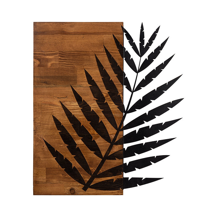 דקורציה לקיר ממתכת ועץ עלה Homax &lrm;leaf3 - 279ENZ1717