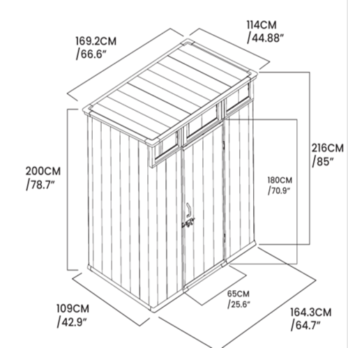 מחסן פלסטיק kingcenter pent 6x4