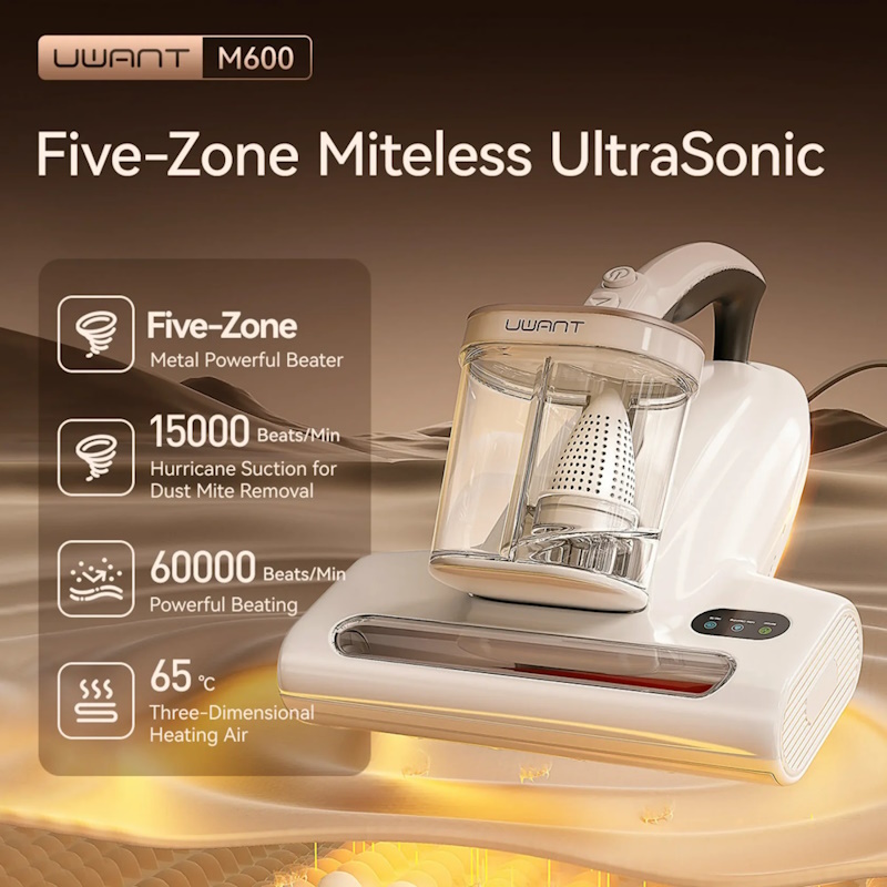 שואב מזרנים עוצמתי כולל טכנולוגיית ultrasonic משמיד קרדית האבק uwant