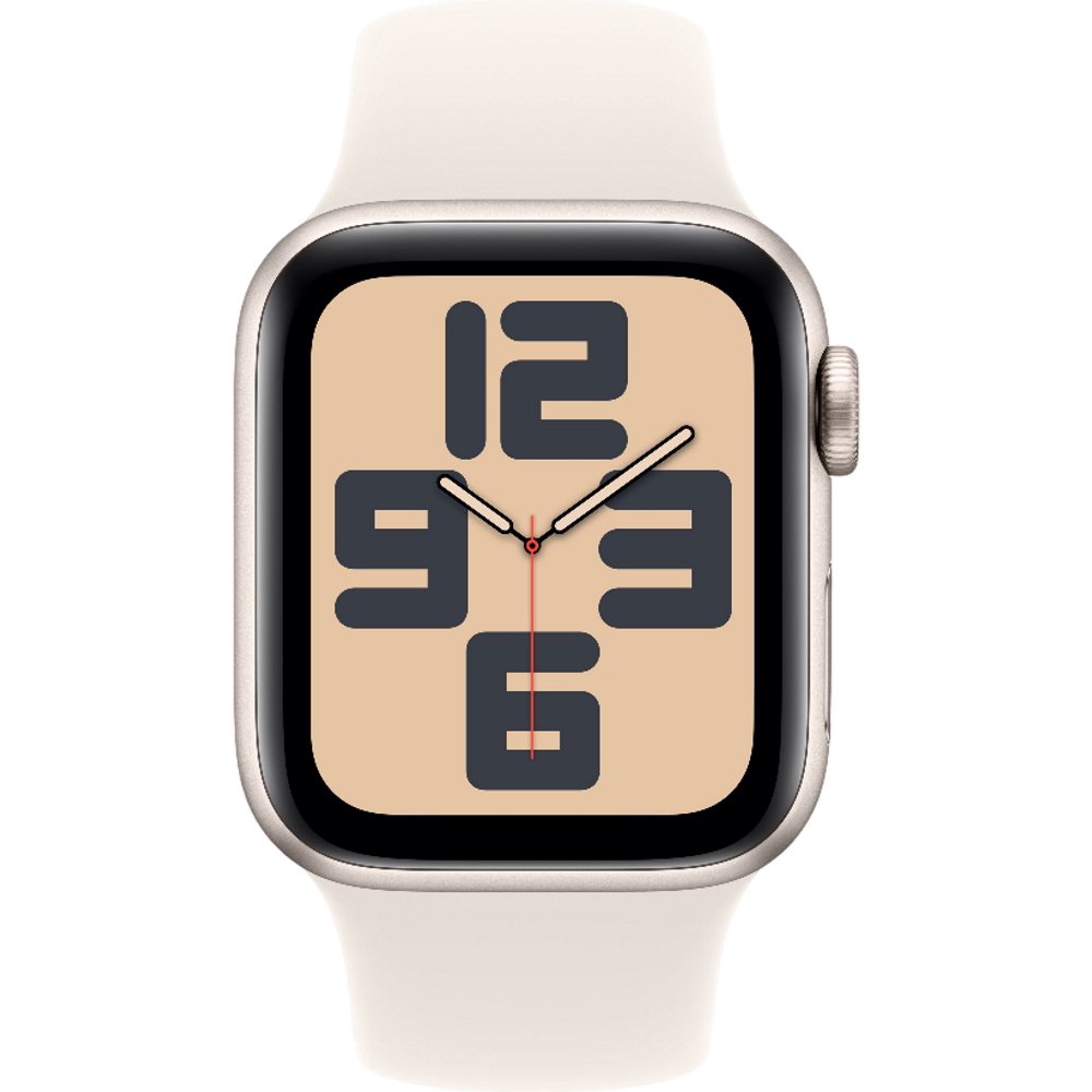 watch se 2024 gps 40mm - starlight aluminium case with starlight sport band - m/l יבואן רשמי apple