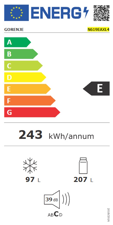 תווית אנרגיה - g600 n619eaxl4 gorenje