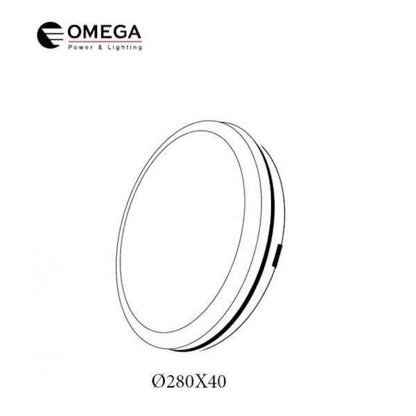 גוף תאורה צמוד תקרה 42w ‏omega