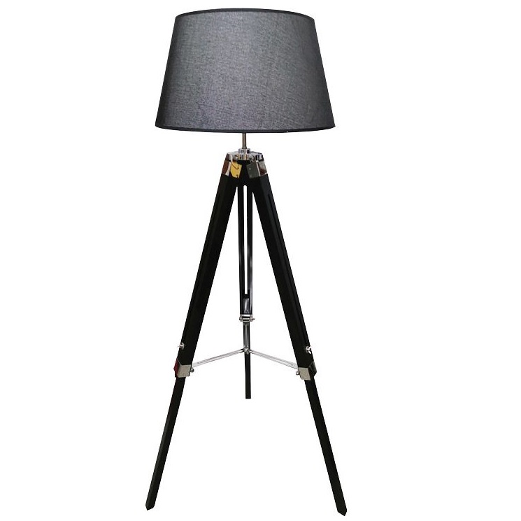מנורת רצפה מעוצבת Omega &lrm;משי 144cm שחור