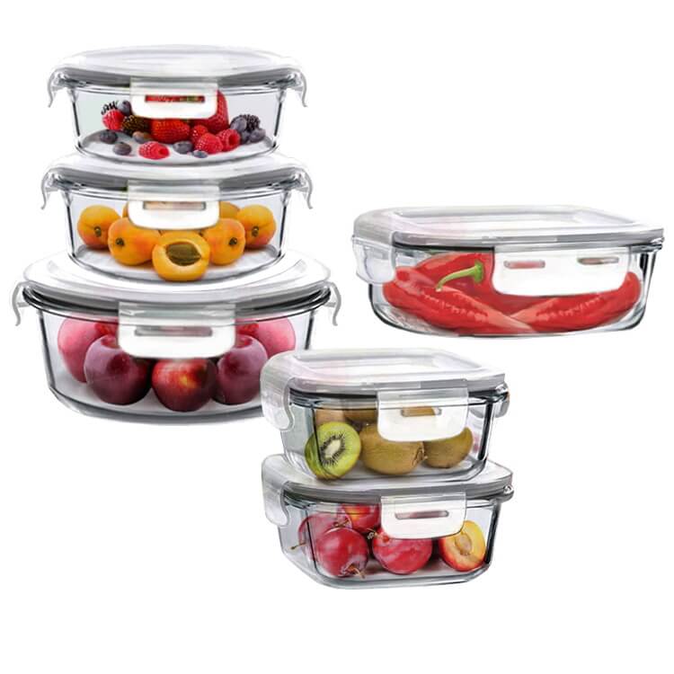 סט 6 קופסאות זכוכית לאחסון מזון la kitchenette