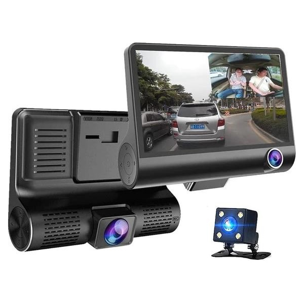 מצלמת רכב קדמית FHD 1080p אחורית FHD 720p ופנימית FHD 720p ‏Premier &lrm;PDV30