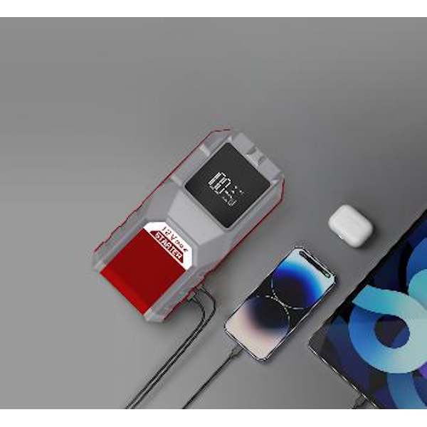 בוסטר התנעה לרכב כולל פנס וסוללת גיבוי 12,000mah ‏premier
