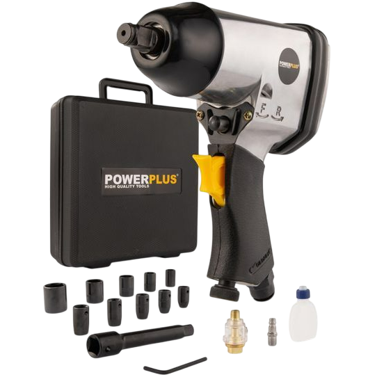 מברגת אוויר אימפקט להידוק/שחרור אומים PowerPlus &lrm;POWAIR0010