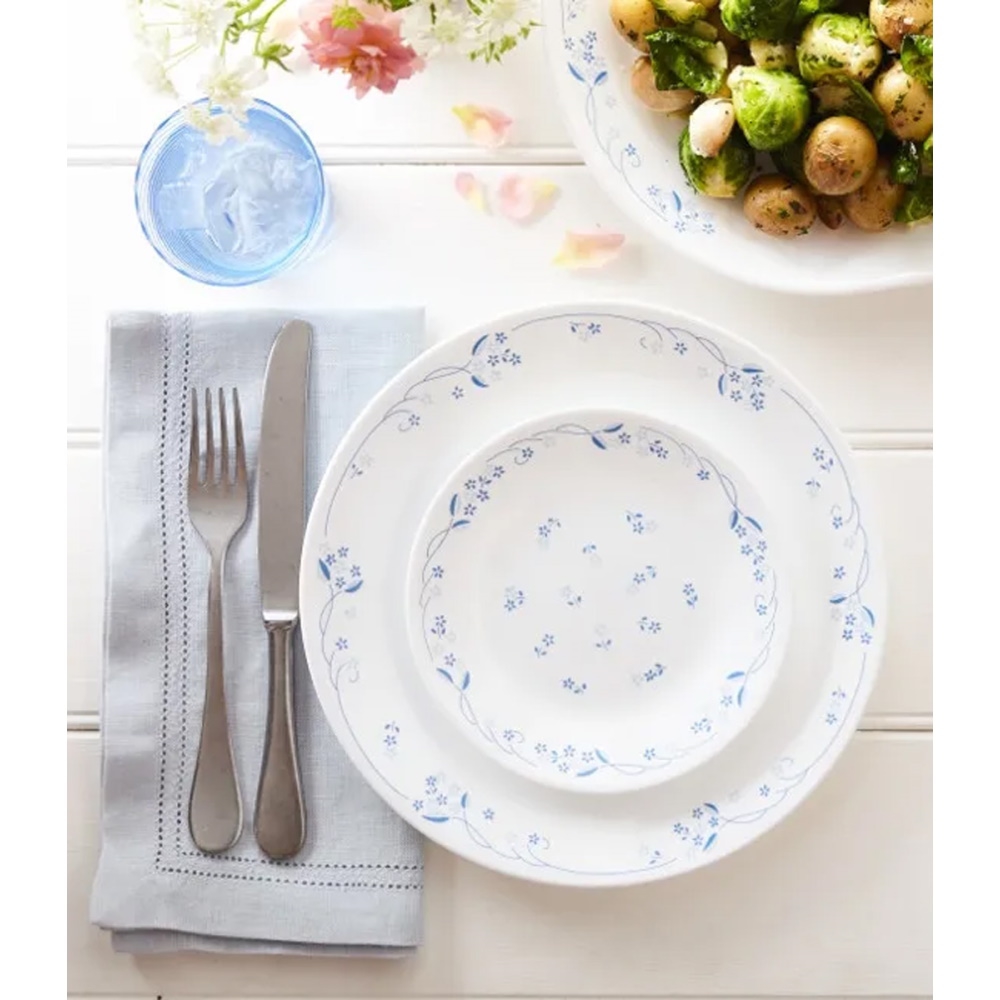 סט צלחות 36 חלקים ל-12 סועדים וסט סכום 48 חלקים corning by corelle