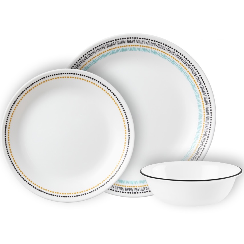 סט צלחות 36 חלקים ל-12 סועדים Corning By Corelle &lrm;Paloma z15436