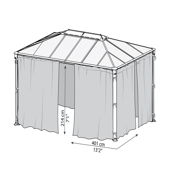 martinique 3x4.3 רשת הצללה canopia