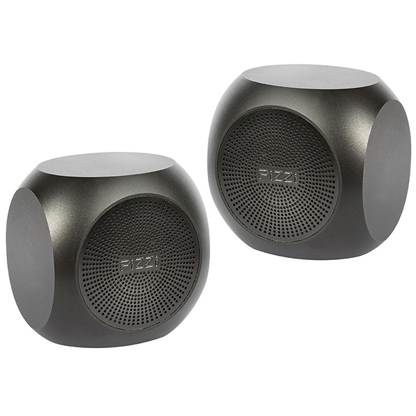 זוג רמקולים ניידים מיני Bluetooth עוצמתיים במיוחד PiZZi &lrm;PiZZi Boom (שחור-זוג)