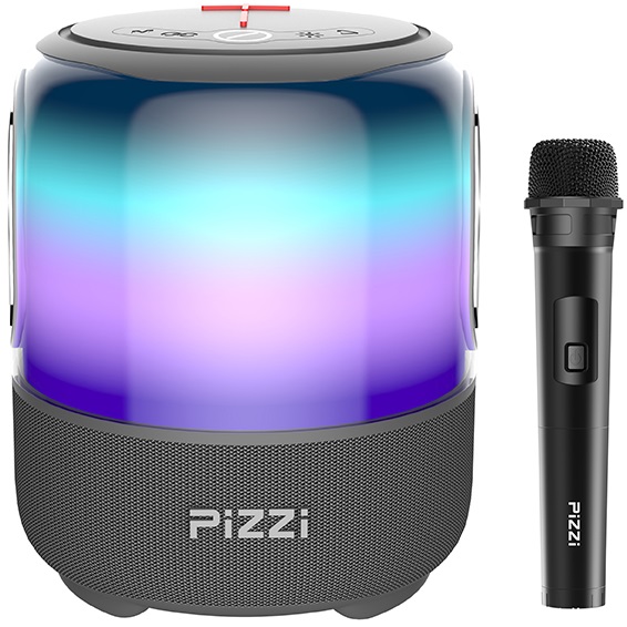 רמקול אלחוטי נייד כולל תאורת LED ומיקרופון PiZZi &lrm;ThunderBass
