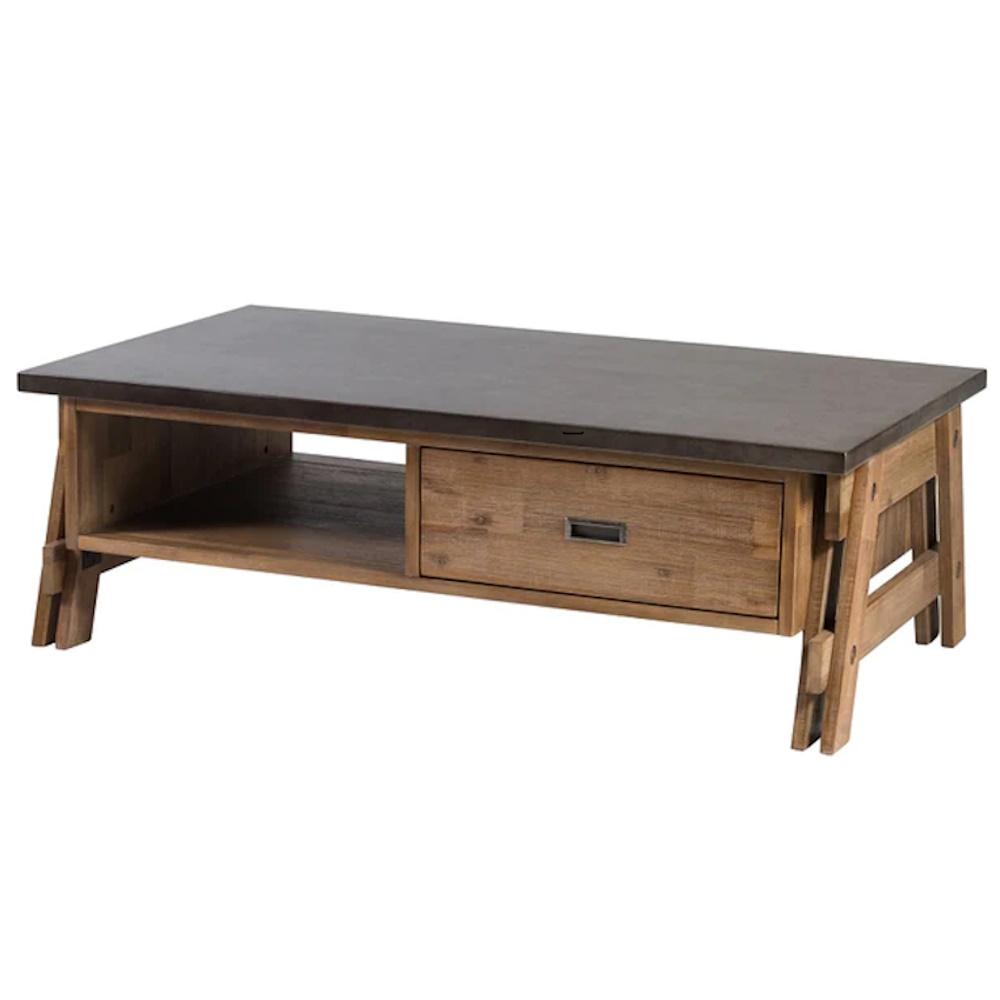 שולחן סלון מקולקציית בטון Country Chic &lrm;BOU-L06C-2DRW