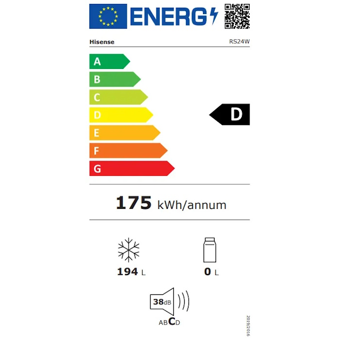 תווית אנרגיה - rs24w לבן hisense