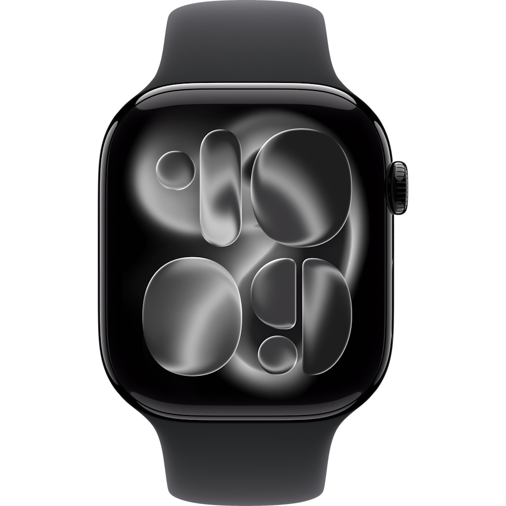 watch series 11 gps + cellular 46mm jet black aluminum case with black sport band - m/l יבואן רשמי apple