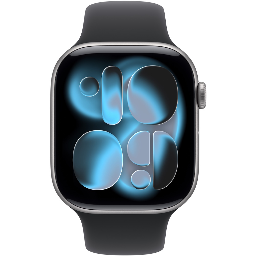 watch series 11 gps + cellular 46mm space grey aluminum case with black sport band - m/l יבואן רשמי apple