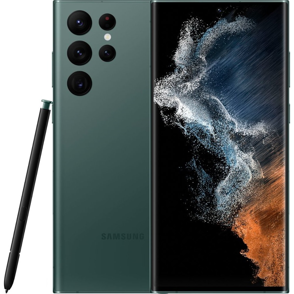 סרטון - טלפון סלולרי 6.8&quot samsung galaxy s22 ultra 5g  סמסונג  sm-s908e/9080 256gb/12gb ram - ירוק