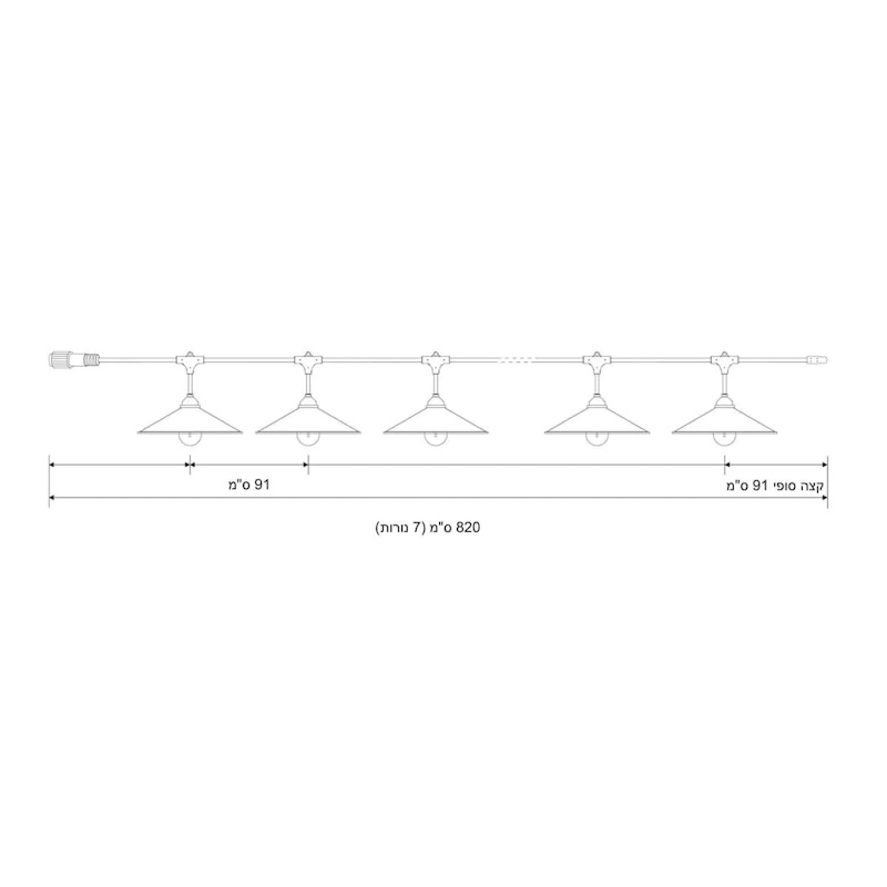 גרלנדה סולרית 8.2 מטר - כולל 7 נורות led ‏semicom