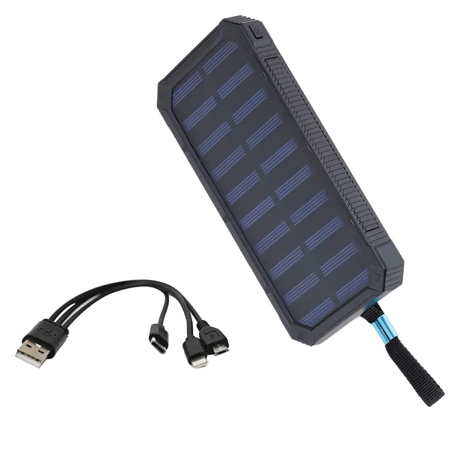 סוללת גיבוי נטענת סולארית משולבת פנס - semicom 10,000mah