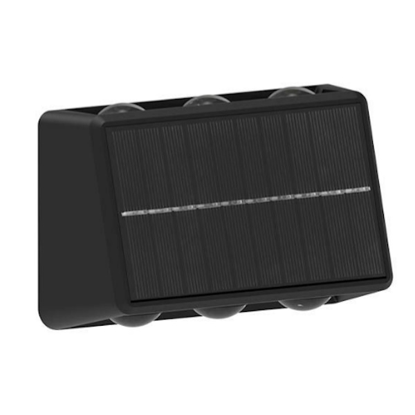 גוף תאורה צמוד קיר 6x1.5W כולל פאנל סולארי Omega &lrm;Paris SLR-PA-6X1.5W-CCT