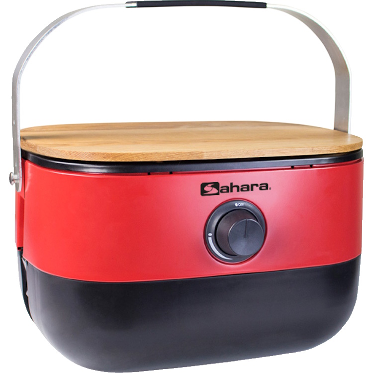 גריל גז נייד כולל מבער נירוסטה Amisragas &lrm;Sahara Grill 2 Go Mini Gas BBQ אדום
