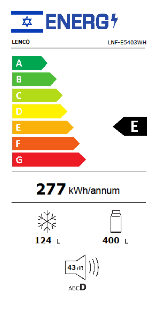 תווית אנרגיה - lnf-e5403s כסוף lenco